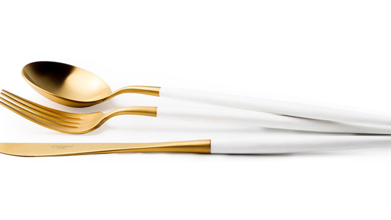 gold forks knife